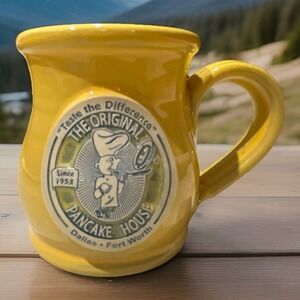 2019 Original Pancake House Mug Yellow Deneen Pottery Dallas‎ Fort Worth